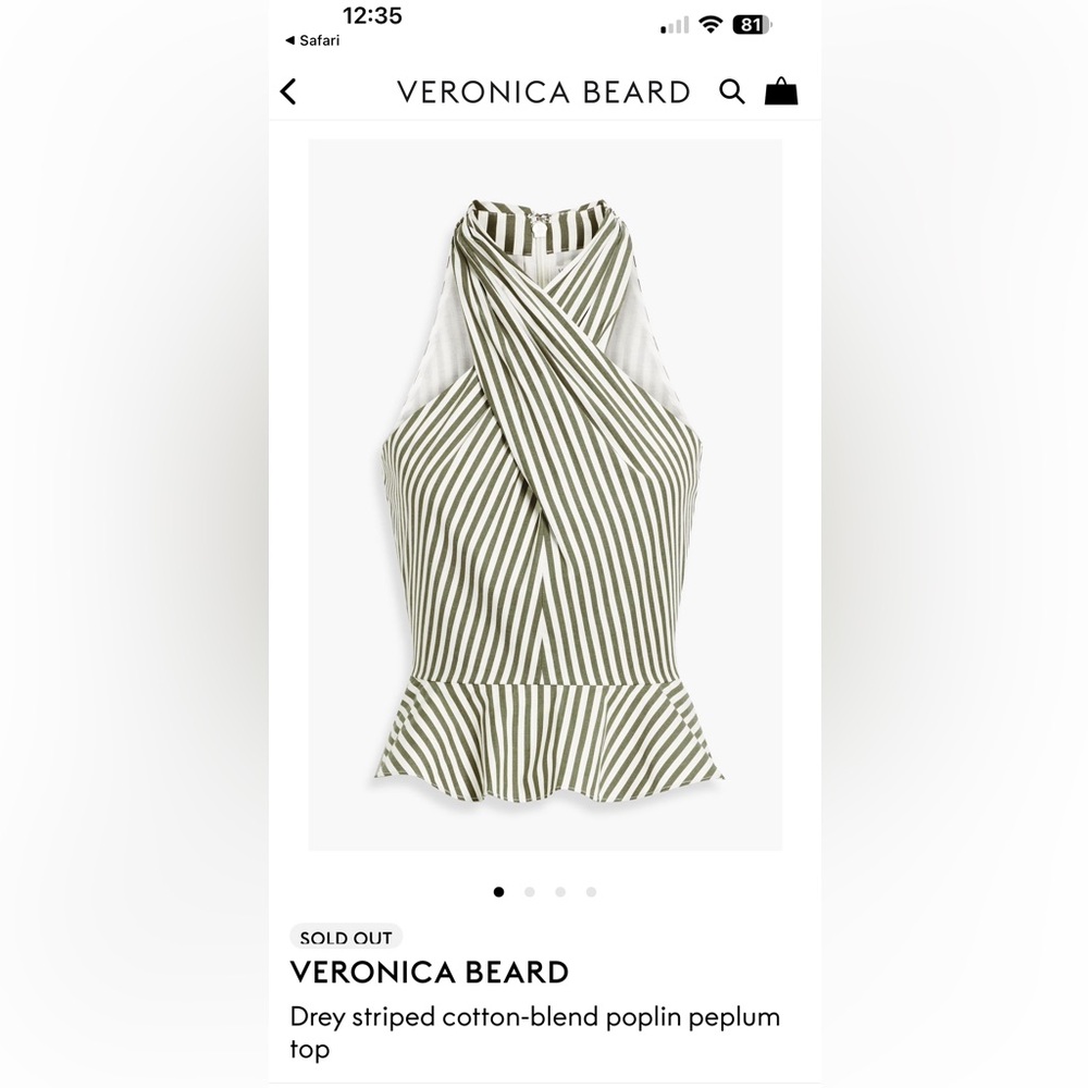 Veronica Beard Drey Criss Cross Peplum Top